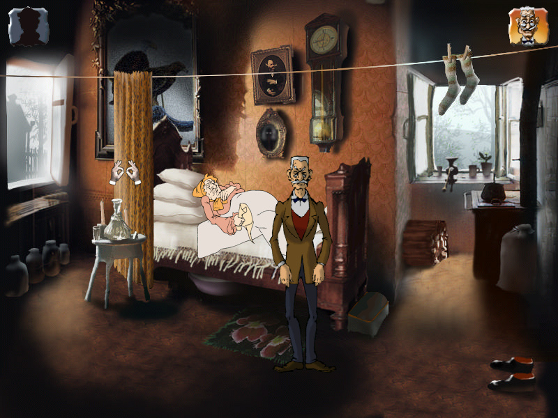 Screenshot из игры Двенадцать стульев (локация - Квартира Кисы)