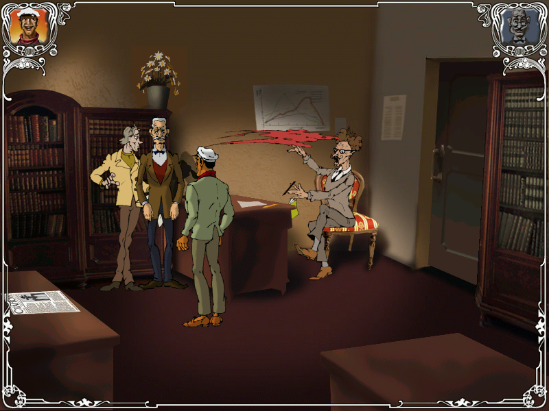 Screenshot из игры Двенадцать стульев (локация - редакция газеты Станок)