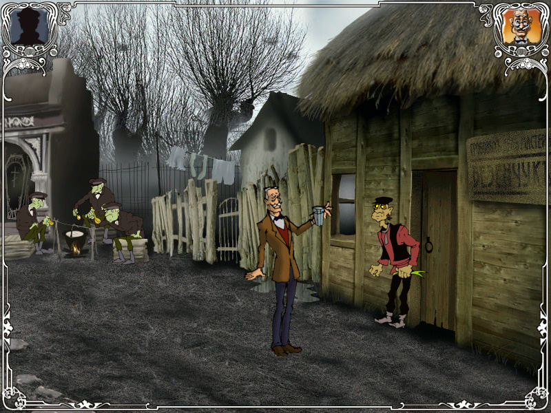 Screenshot из игры Двенадцать стульев (локация - Возле дома Безенчука)