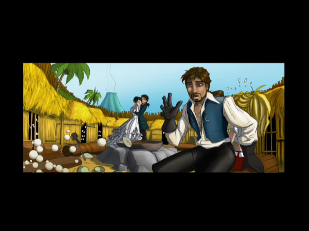 Screenshot из игры So Blonde (ролик про свадьбу за тюремным частоколом)