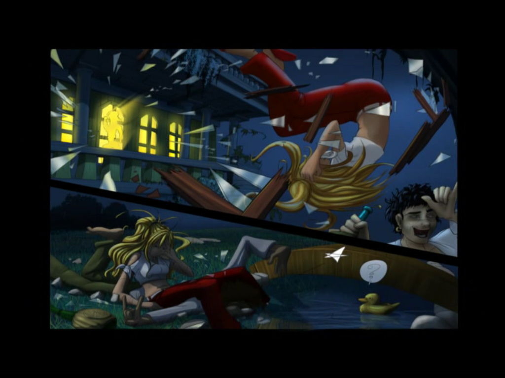 Screenshot из игры So Blonde (Дьябло выбросил девушку в окно)