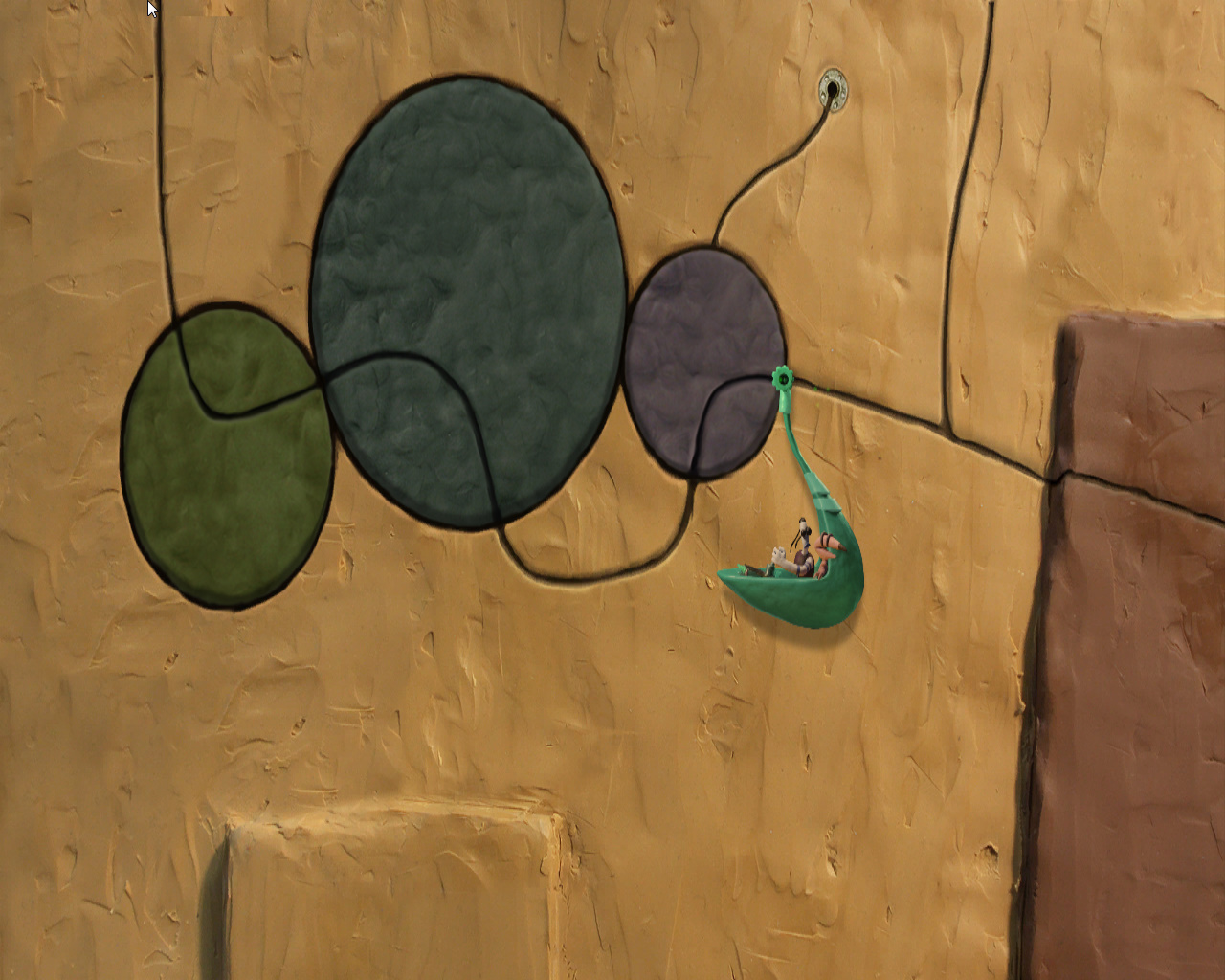 Screenshot из игры Armikrog  - локация Дорога к третьей башне