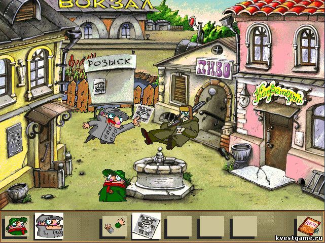 Screenshot из игры Братья Пилоты. Дело о серийном маньяке - локация Сторож на улице (уровень 3)