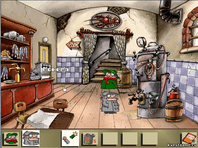 Screenshot из игры Братья Пилоты. Дело о серийном маньяке - локация Пивная (уровень 4)