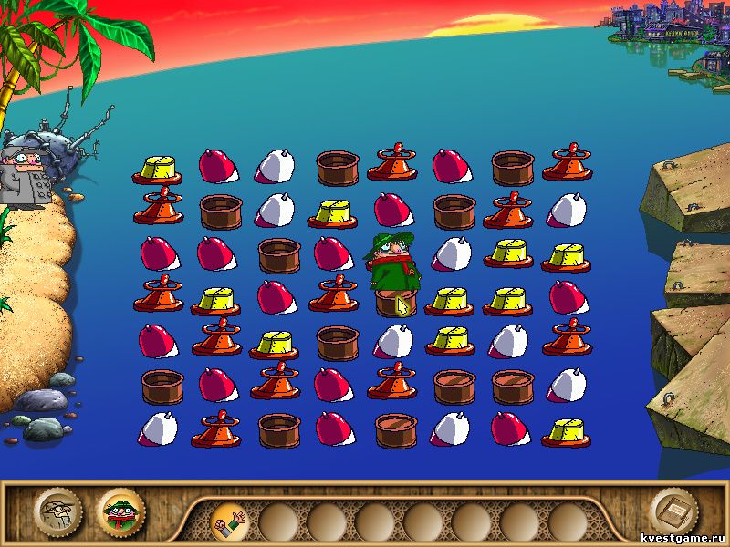 Screenshot из игры Братья Пилоты. Обратная сторона Земли - локация Переправа через реку (уровень 8)