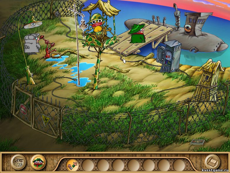 Screenshot из игры Братья Пилоты. Обратная сторона Земли - локация Секретная база (уровень 12)