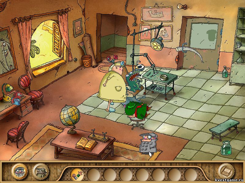 Screenshot из игры Братья Пилоты. Обратная сторона Земли - локация Дантист (уровень 15)