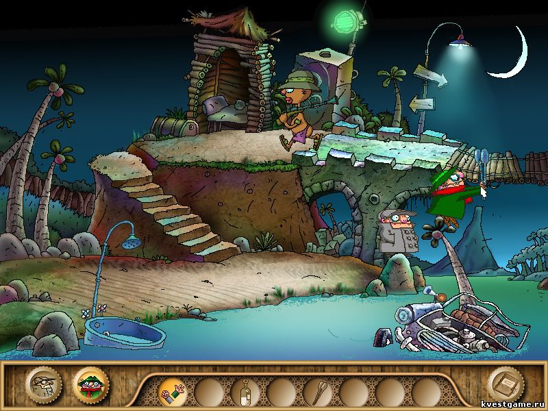 Screenshot из игры Братья Пилоты. Обратная сторона Земли - локация Таможня (уровень 18)