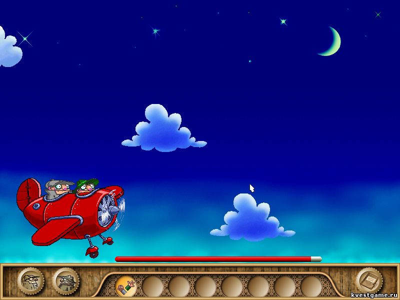 Screenshot из игры Братья Пилоты. Обратная сторона Земли - локация Полет на самолете (уровень 2)