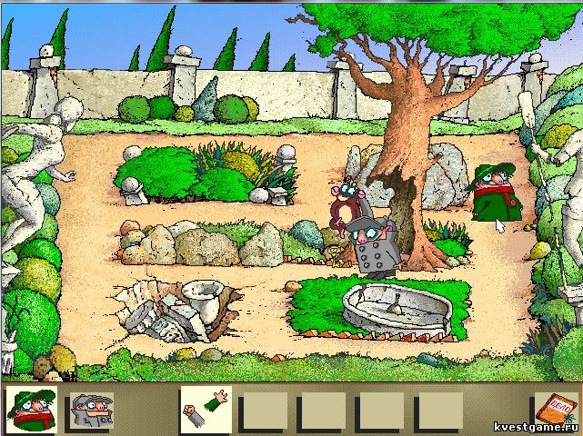 Screenshot из игры Братья Пилоты. По следам полосатого слона - локация ловля мартышки (уровень 4)