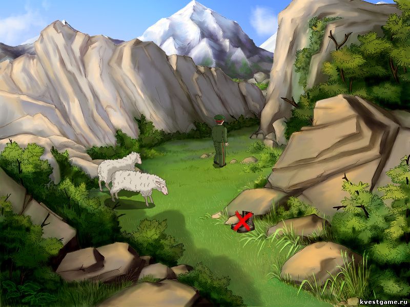 Screenshot из игры ДМБ 3 - локация Пастбище (Горы в Безбашмаке)