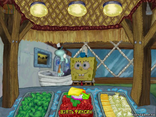 Губка Боб готовит пирог (Spongebob Squarepants: Employee of the Month (уровень 1))