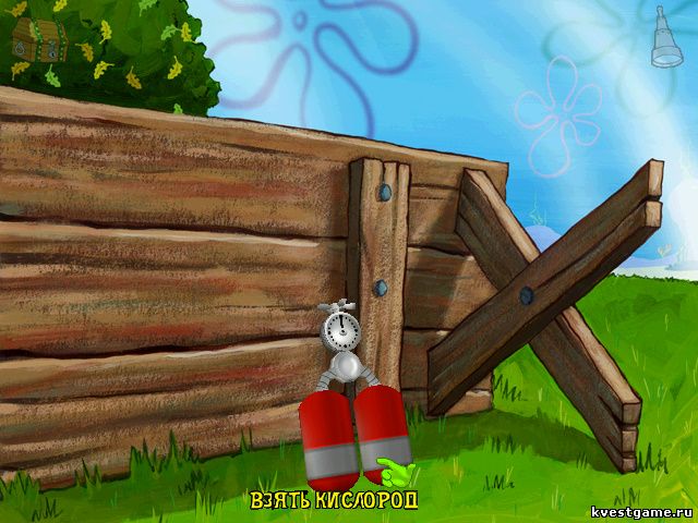 СпанчБоб нашел баллоны с кислородом (Spongebob Squarepants: Employee of the Month (уровень 3))
