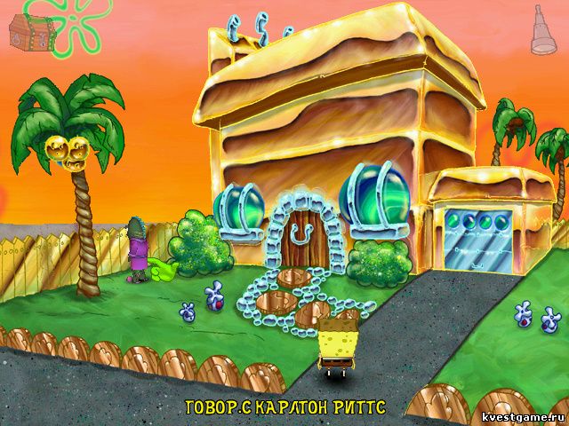 Screenshot из игры Губка Боб: Работник месяца - дом Карлтона Риггса (уровень 4)