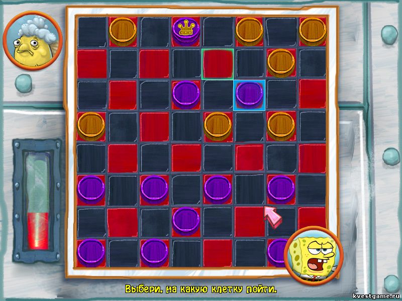 СпанжБоб играет в шашки (Sponge Bob Squarepants: Lights, Camera, Pants! (уровень 1))