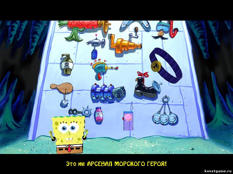 СпанчБоб берет пояс-щекотун и ракушкофон (Sponge Bob Squarepants: Lights, Camera, Pants! (уровень 1))