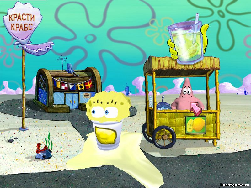 СпанчБоб напился лимонада (Sponge Bob Squarepants: Lights, Camera, Pants! (уровень 1))