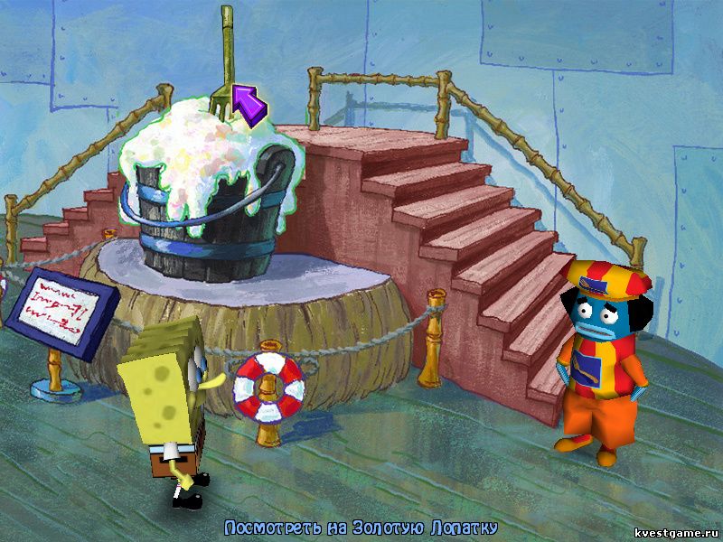 СпанчБоб пришел за золотой лопаткой (Sponge Bob Squarepants: Lights, Camera, Pants! (уровень 1))